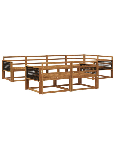Set di divani da esterno 7 pcs Naturale