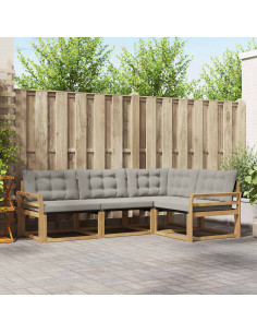 Set di divani da esterno 4 pcs Bianco e Grigio Chiaro
