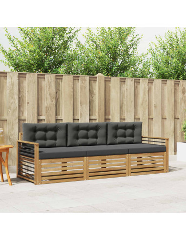 Set di divani da esterno 3 pcs Bianco e Antracite Poliestere
