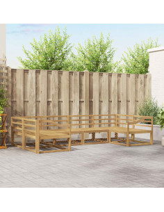 Set di divani da esterno 6 pcs Bianco Legno di Acacia Massello