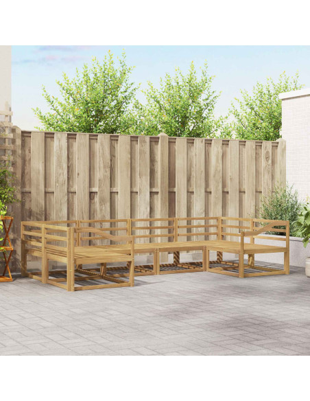 Set di divani da esterno 6 pcs Bianco Legno di Acacia Massello