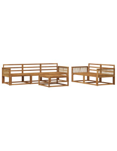 Set di divani da esterno 6 pcs Naturale