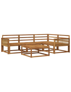 Set di divani da esterno 5 pcs Naturale