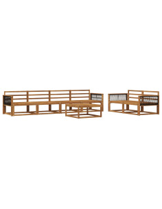 Set di divani da esterno 7 pcs Naturale