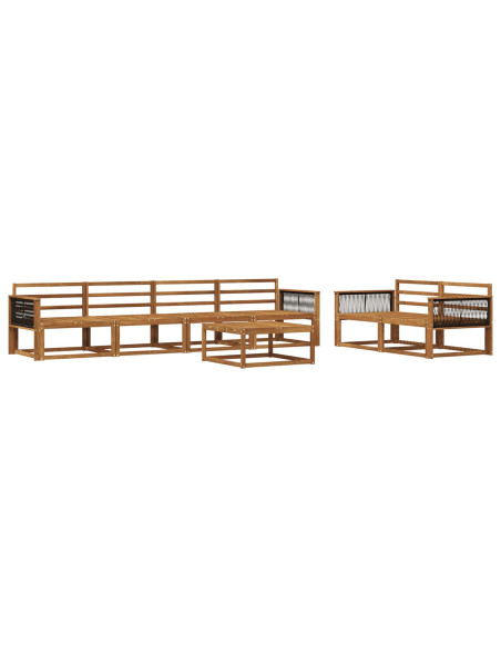 Set di divani da esterno 7 pcs Naturale