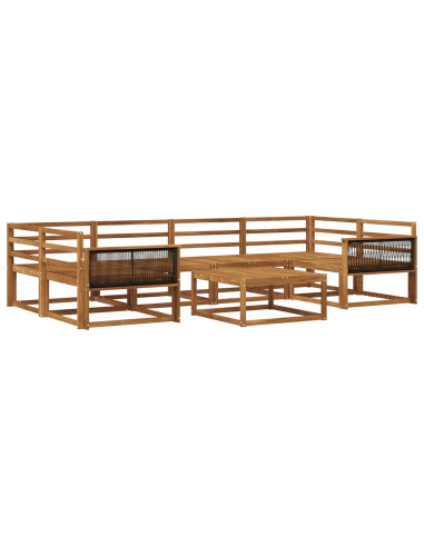 Set di divani da esterno 7 pcs Naturale