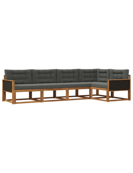 Set di divani da esterno con cuscino 5 pcs Naturale e Antracite