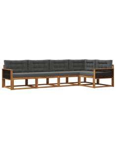 Set di divani da esterno con cuscino 5 pcs Naturale e Antracite