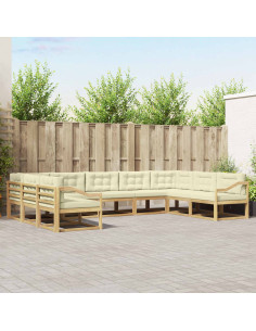 Set di divani da esterno 7 pcs Legno di Acacia Massello