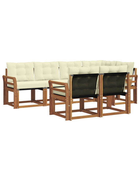 Set di divani con cuscino 7 pcs Naturale e Crema