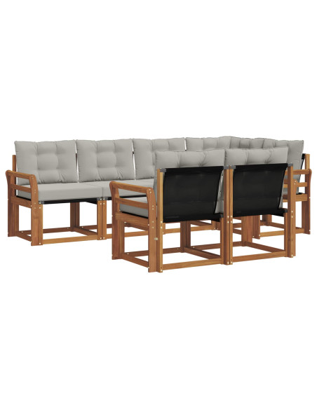 Set di divani con cuscino 7 pcs Grigio Naturale e Chiaro