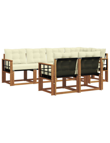 Set di divani con cuscino 7 pcs Naturale e Crema