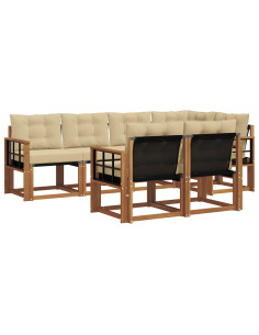 Set di divani con cuscino 7 pcs Naturale e Beige 2