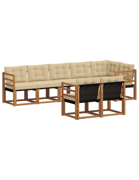 Set di divani con cuscino 8 pcs Naturale e Beige