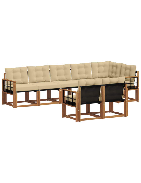 Set di divani con cuscino 8 pcs Naturale e Beige