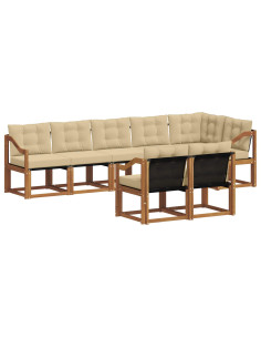 Set di divani con cuscino 8 pcs Naturale e Beige 2