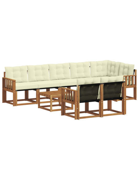 Set di divani con cuscino 9 pcs Naturale e Crema