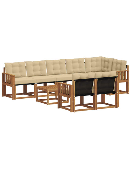 Set di divani con cuscino 9 pcs Naturale e Beige
