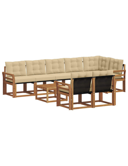 Set di divani con cuscino 9 pcs Naturale e Beige