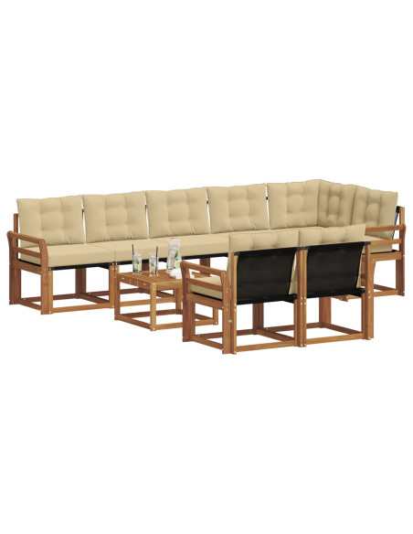 Set di divani con cuscino 9 pcs Naturale e Beige