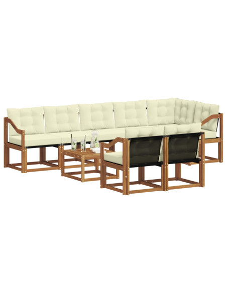 Set di divani con cuscino 9 pcs Naturale e Crema