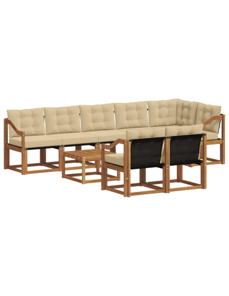 Set di divani con cuscino 9 pcs Naturale e Beige