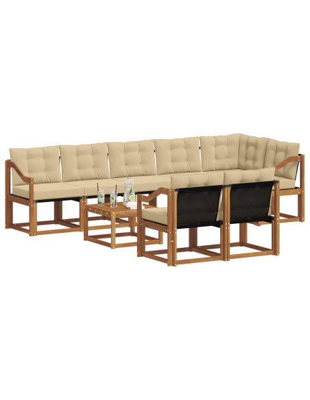 Set di divani con cuscino 9 pcs Naturale e Beige