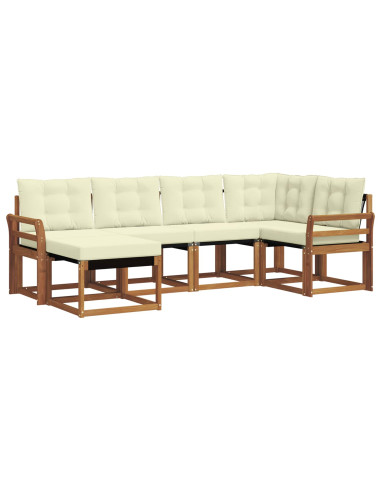 Set di divani con cuscino 6 pcs Naturale e Crema