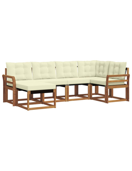 Set di divani con cuscino 6 pcs Naturale e Crema