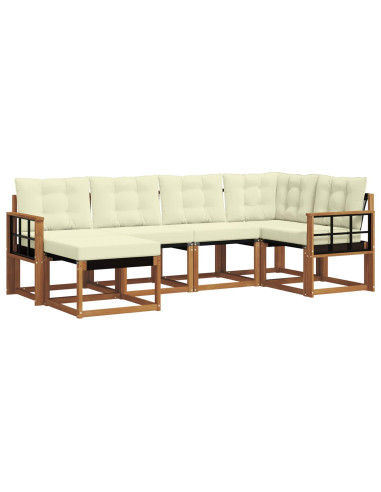 Set di divani con cuscino 6 pcs Naturale e Crema