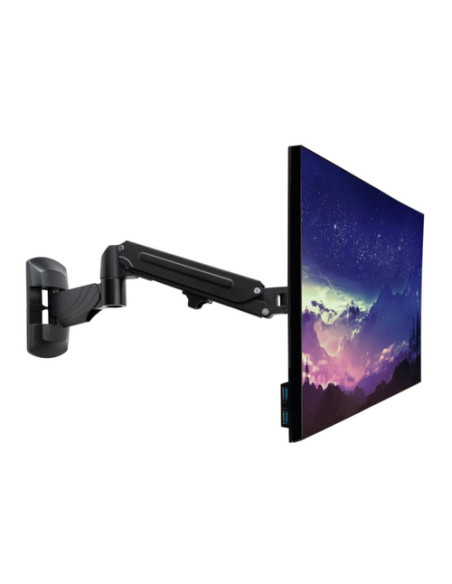 Supporto a parete per display con braccio a gas - Nero - Montaggio a parete di un singolo display co