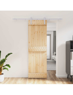 Porta scorrevole Naturale e Bianco 70 x 210 cm