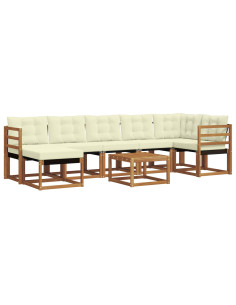 Set di divani con cuscino 8 pcs Naturale e Crema 2