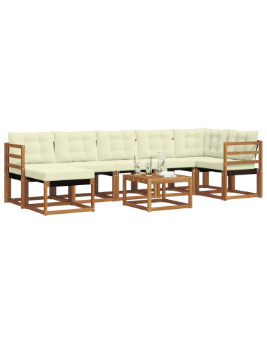 Set di divani con cuscino 8 pcs Naturale e Crema