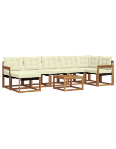 Set di divani con cuscino 8 pcs Naturale e Crema 2