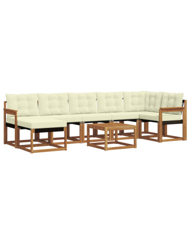 Set di divani con cuscino 8 pcs Naturale e Crema