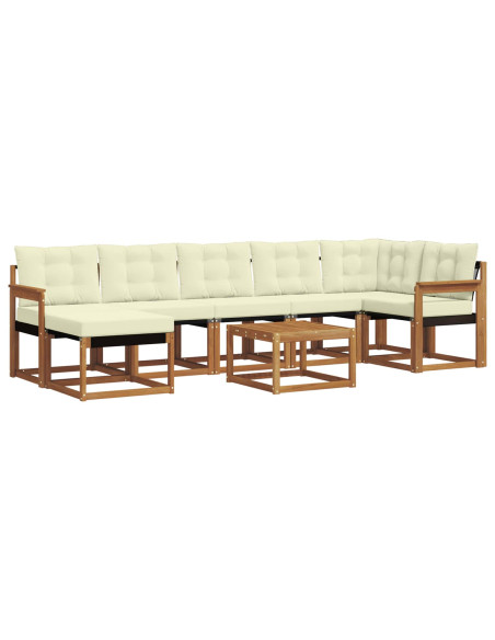 Set di divani con cuscino 8 pcs Naturale e Crema