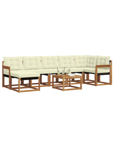 Set di divani con cuscino 8 pcs Naturale e Crema