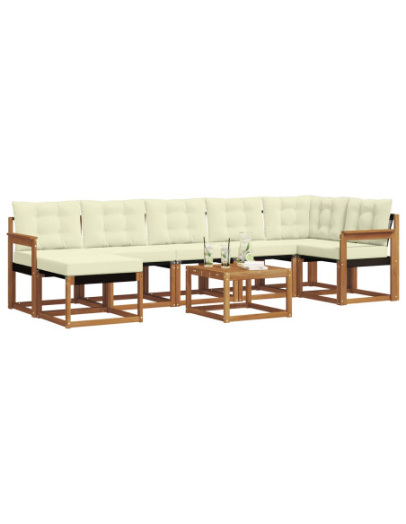 Set di divani con cuscino 8 pcs Naturale e Crema
