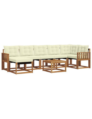 Set di divani con cuscino 8 pcs Naturale e Crema