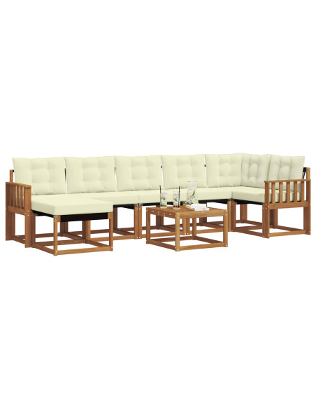 Set di divani con cuscino 8 pcs Naturale e Crema