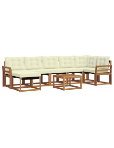 Set di divani con cuscino 8 pcs Naturale e Crema 2