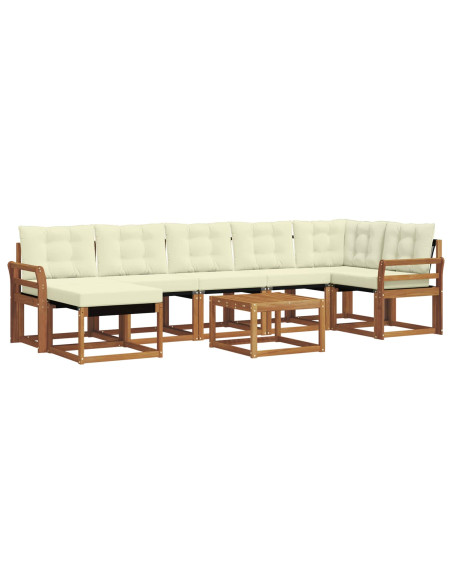 Set di divani con cuscino 8 pcs Naturale e Crema