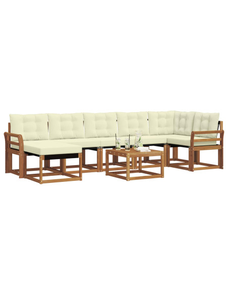Set di divani con cuscino 8 pcs Naturale e Crema