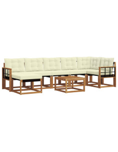 Set di divani con cuscino 8 pcs Naturale e Crema 2