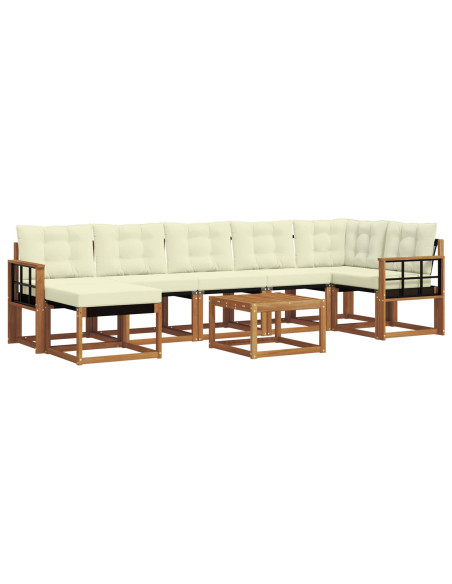 Set di divani con cuscino 8 pcs Naturale e Crema