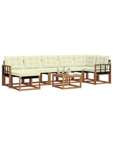 Set di divani con cuscino 8 pcs Naturale e Crema