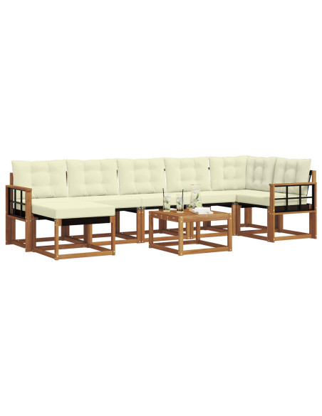 Set di divani con cuscino 8 pcs Naturale e Crema