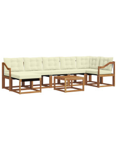 Set di divani con cuscino 8 pcs Naturale e Crema 2