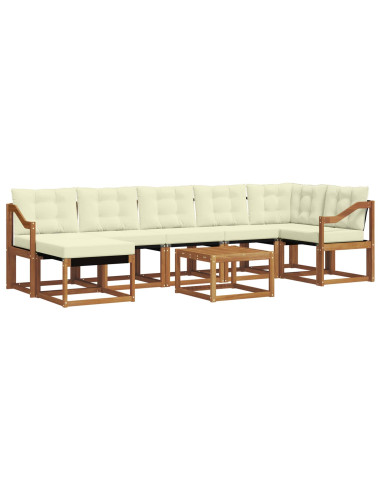 Set di divani con cuscino 8 pcs Naturale e Crema